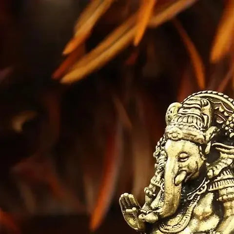 Elefantengott Ganesha Figur – Mini Messing Statue für Glück, Schutz & Erfolg